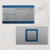 Carte De Visite Volleyball balayé de Métal-regard (Devant / Derrière)