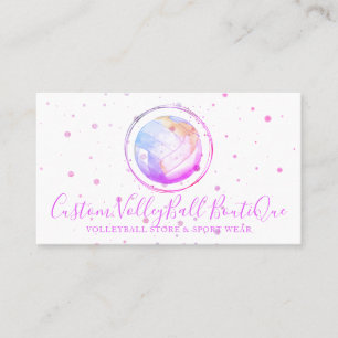 Carte De Visite Volleyball de mode sportive rose