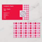 Carte De Visite Volleyball rose mignon (Devant / Derrière)