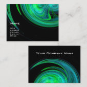 Carte De Visite VORTEX CLAIR Aqua Blue Green Fractals (Devant / Derrière)