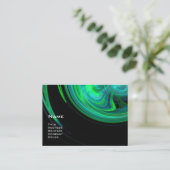 Carte De Visite VORTEX CLAIR Aqua Blue Green Fractals (Debout devant)