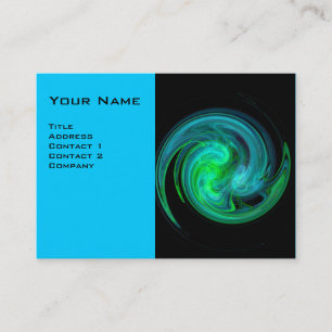 Carte De Visite VORTEX LUMINEUX, bleu-vert-blanc-vert-bleu-vert-bl