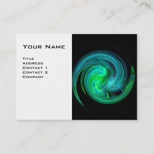 Carte De Visite VORTEX LUMINEUX, bleu-vert-blanc-vert-bleu-vert-bl
