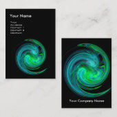 Carte De Visite VORTEX LUMINEUX, bleu-vert-noir vif (Devant / Derrière)