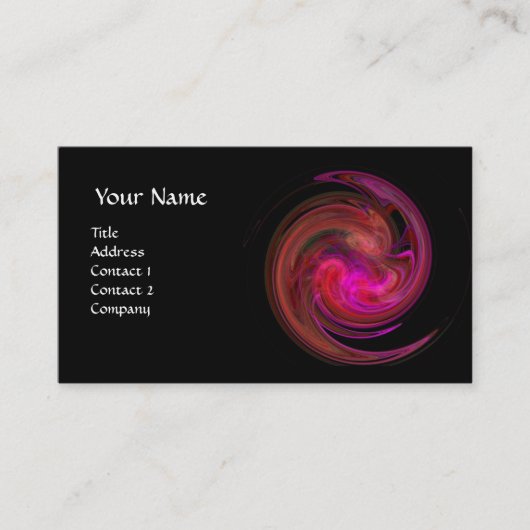 Carte De Visite VORTEX LUMINEUX, fuchsia rouge vif (Devant)