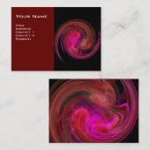 Carte De Visite VORTEX LUMINEUX, noir vif rose violet rouge (Devant / Derrière)