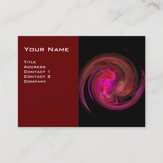 Carte De Visite VORTEX LUMINEUX, noir vif rose violet rouge (Devant)