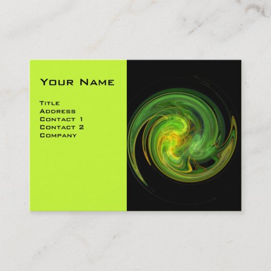 Carte De Visite VORTEX LUMINEUX, noir vif, vert blanc blanc (Devant)