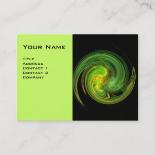 Carte De Visite VORTEX LUMINEUX, noir vif, vert blanc blanc