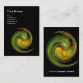 Carte De Visite VORTEX LUMINEUX, vert orange jaune vif (Devant / Derrière)
