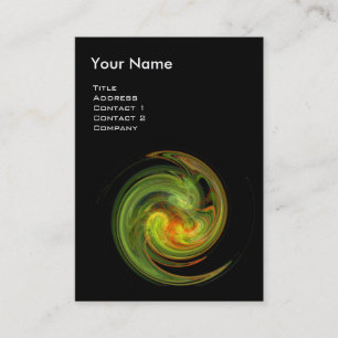 Carte De Visite VORTEX LUMINEUX, vert orange jaune vif