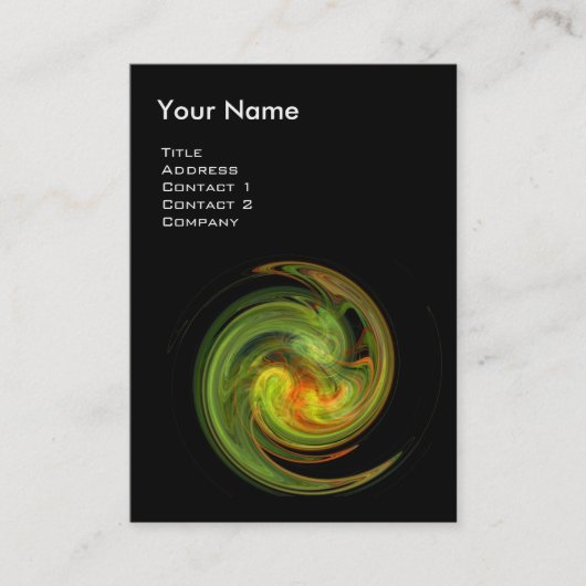 Carte De Visite VORTEX LUMINEUX, vert orange jaune vif (Devant)
