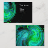 Carte De Visite VORTEX LUMINEUX Vibrant noir bleu vert (Devant / Derrière)