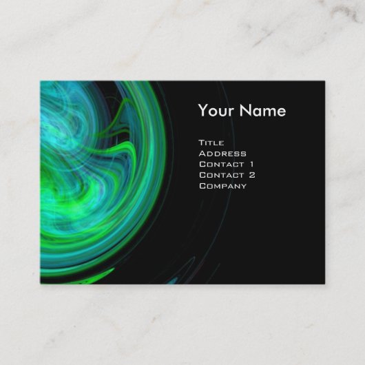 Carte De Visite VORTEX LUMINEUX Vibrant noir bleu vert (Devant)