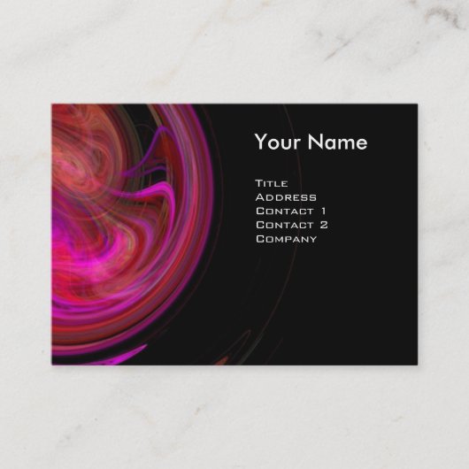 Carte De Visite VORTEX LUMINEUX Vibrant noir rouge violet rose (Devant)