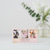 Carte De Visite Vos 4 Photos Blush Gold Wedding planner (Debout devant)