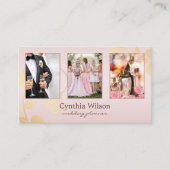 Carte De Visite Vos 4 Photos Blush Gold Wedding planner (Devant)