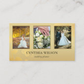 Carte De Visite Vos 4 Photos Elegant Gold Wedding planner (Devant)