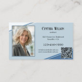 Carte De Visite Vos Photos Bleu Architecte Moderne (Dos)