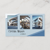 Carte De Visite Vos Photos Blue Modern Architect (Devant)