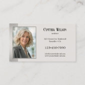 Carte De Visite Vos Photos Moderne Tan Metallic Architect (Dos)