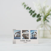 Carte De Visite Vos Photos Moderne Tan Metallic Architect (Debout devant)