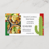 Carte De Visite Vos Photos Restaurant Mexicain Services De Restaur (Dos)