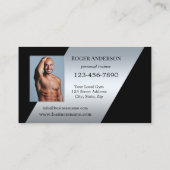 Carte De Visite Vos Photos Silver Black Personal Trainer (Dos)
