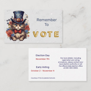 Carte De Visite Vote de chat patriotique américain