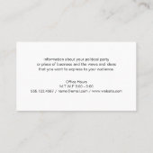 Carte De Visite Vote du candidat politique (Dos)