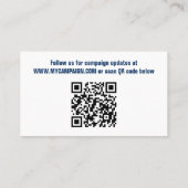 Carte De Visite Vote For Candidate American Flag Patriotic QR Code (Dos)