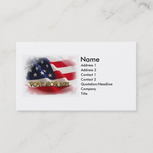 Carte De Visite Vote pour moi (Devant)