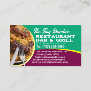 Carte De Visite Votre Chef Cuisinier Cuisine Services de restaurat