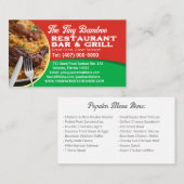 Carte De Visite Votre Chef Cuisinier Cuisine Services de restaurat (Devant / Derrière)