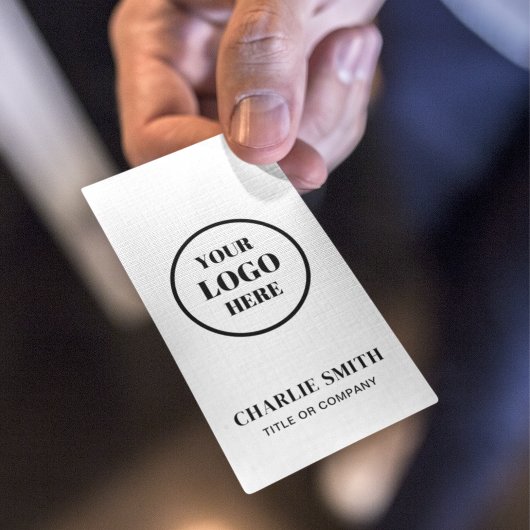 Carte De Visite Votre entreprise Logo l Minimal moderne Noir & Bla