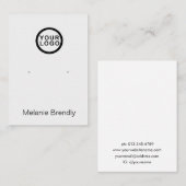 Carte De Visite Votre logo Argent Bijoux Noir Écran d'oreille (Devant / Derrière)