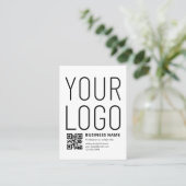 Carte De Visite Votre logo avec code QR et texte modifiables (Debout devant)