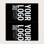 Carte De Visite Votre logo avec QR code et texte modifiables (Extérieur déplié)