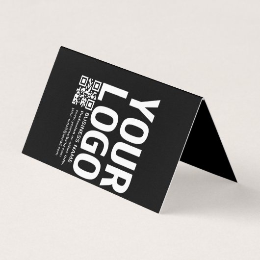 Carte De Visite Votre logo avec QR code et texte modifiables (Devant)
