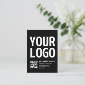 Carte De Visite Votre logo avec QR code et texte modifiables (Debout devant)