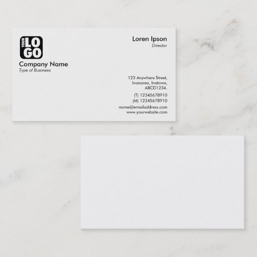 Carte De Visite Votre logo - Blanc (Devant / Derrière)