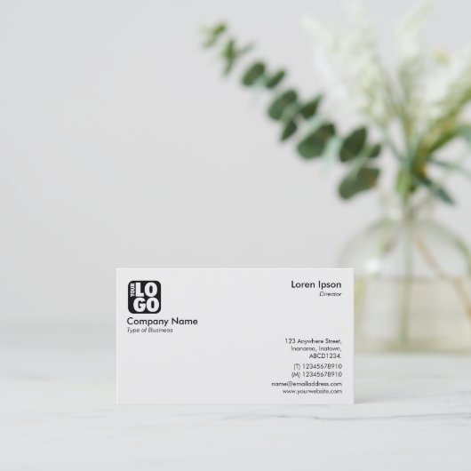 Carte De Visite Votre logo - Blanc (Debout devant)