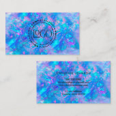 Carte De Visite votre logo bleu opal texture arrière - plan (Devant / Derrière)