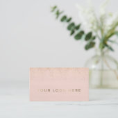 Carte De Visite Votre Logo Blush Gold Foil Simple Modern Feminine (Debout devant)