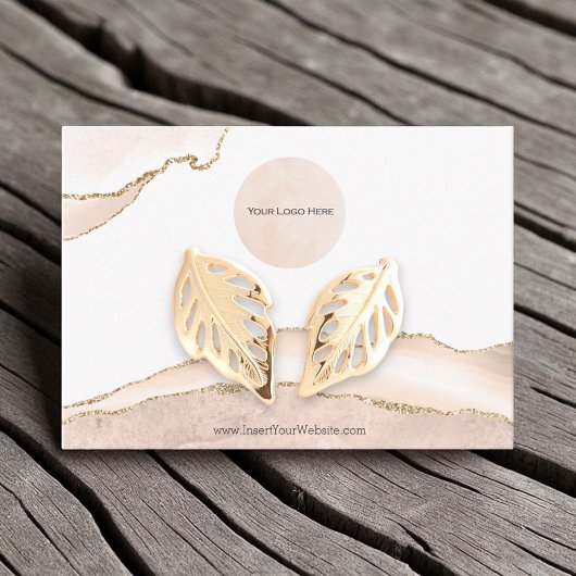 Carte De Visite Votre logo Blush & Gold Large