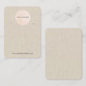Carte De Visite Votre logo Burlap Linge Écran d'oreille (Devant / Derrière)