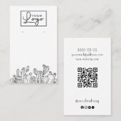 Carte De Visite Votre Logo Cactus Earring Card Social Media Code Q (Devant / Derrière)