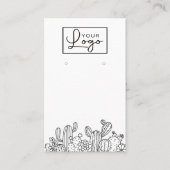 Carte De Visite Votre Logo Cactus Earring Card Social Media Code Q (Devant)
