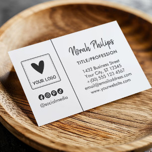 Carte De Visite Votre logo carré Média social Un recto