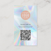 Carte De Visite Votre Logo Code QR Holographique Employé Photo (Dos)